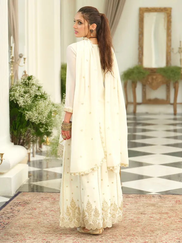 White_Embroidered_Chinon_Kurta_Trouser_Dupatta_Set