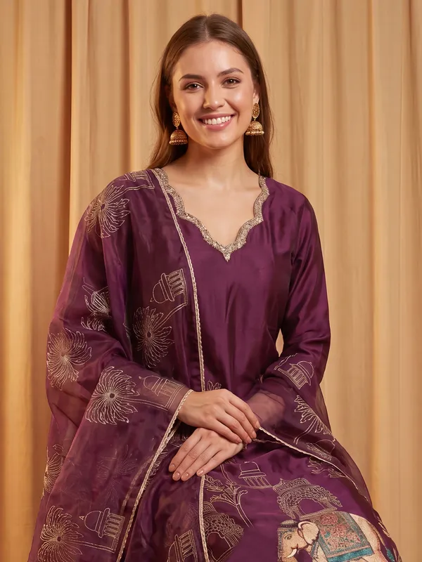 Burgundy_Embroidered_Straight_Kurta_Trousers_With_Dupatta_Set