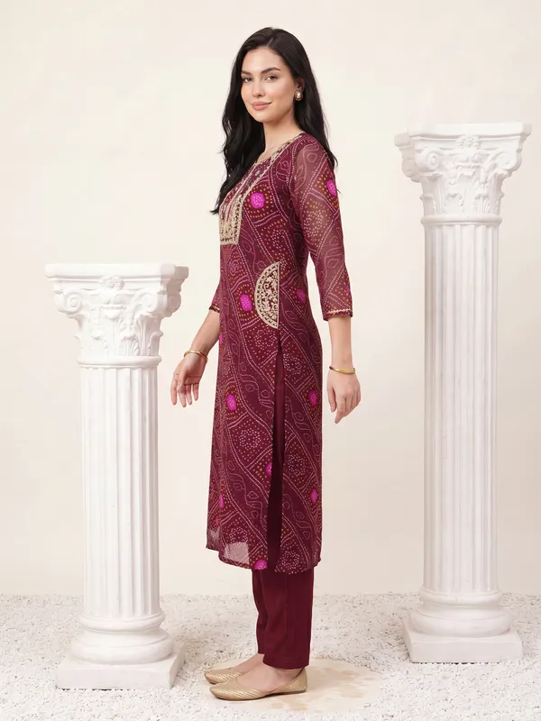 Burgundy_Embroidered_Straight_Kurta_Trousers_With_Dupatta_Set