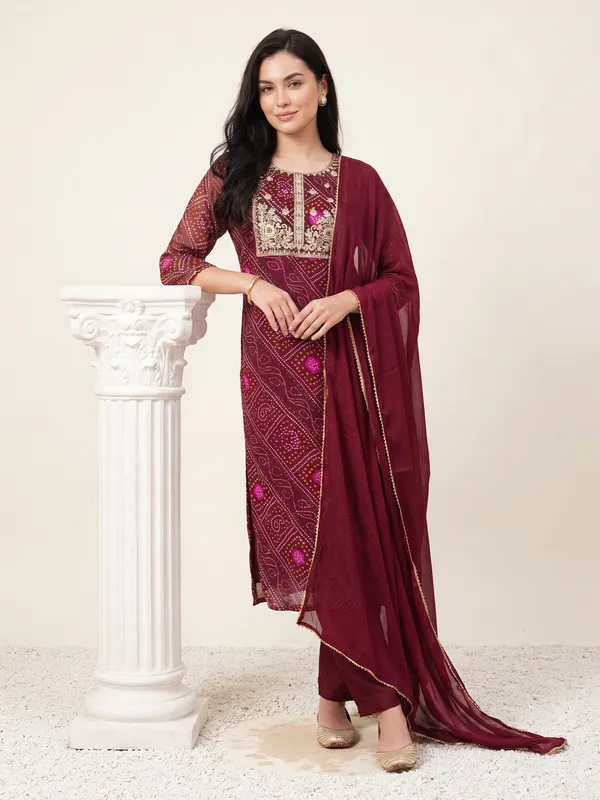 Burgundy_Embroidered_Straight_Kurta_Trousers_With_Dupatta_Set