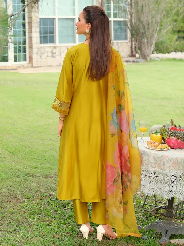 Yellow_Embroidered_Pure_Cotton_Kurta_Trouser_Dupatta_Set
