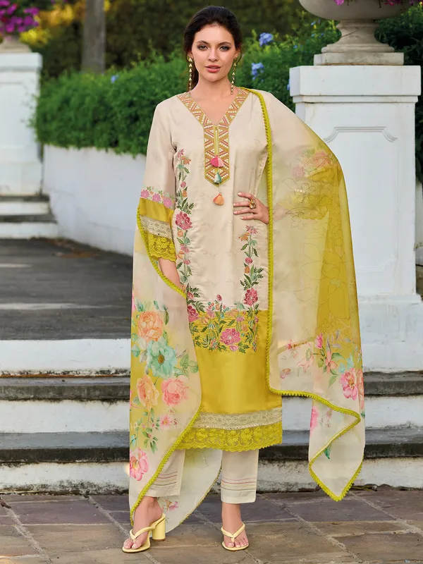 Yellow_Embroidered_Silk_Kurta_Trouser_Dupatta_Set