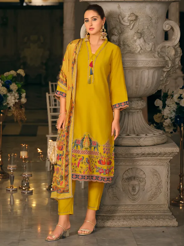 Yellow_Silk_Blend_Embroidered_Kurta_Trouser_Dupatta_Set