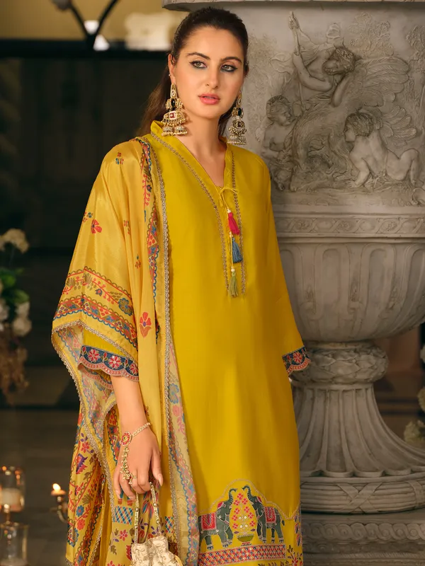 Yellow_Silk_Blend_Embroidered_Kurta_Trouser_Dupatta_Set