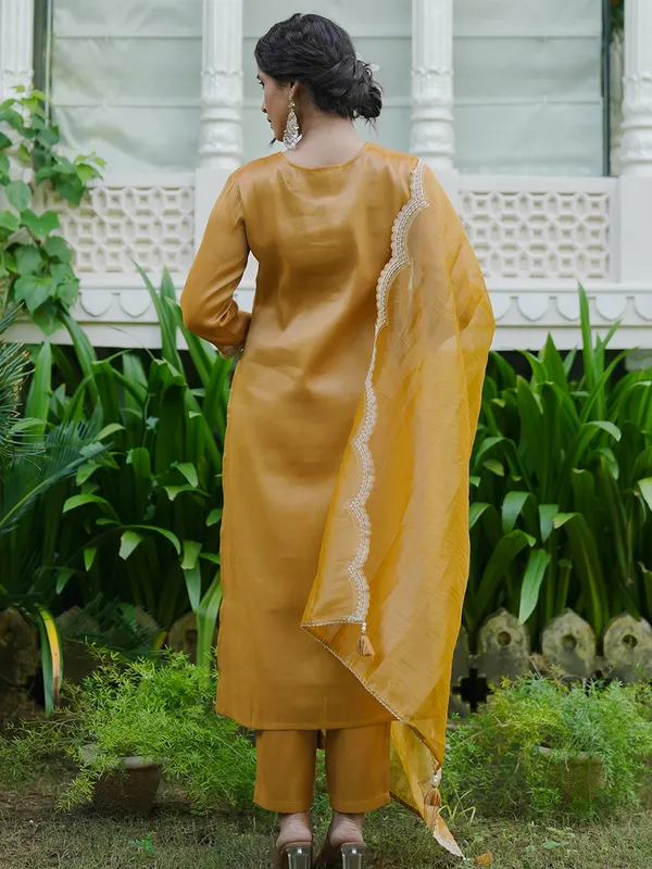 Yellow_Embroidered_Liva_Kurta_Trouser_Dupatta_Set