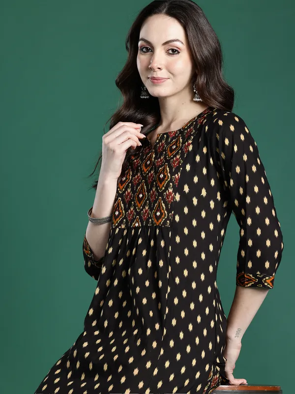 Black_Printed_Pure_Cotton_Kurta_Trouser_Set