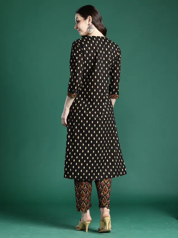 Black_Printed_Pure_Cotton_Kurta_Trouser_Set