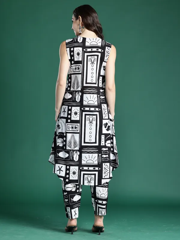 Black_Printed_Pure_Cotton_Kurta_Trouser_Set