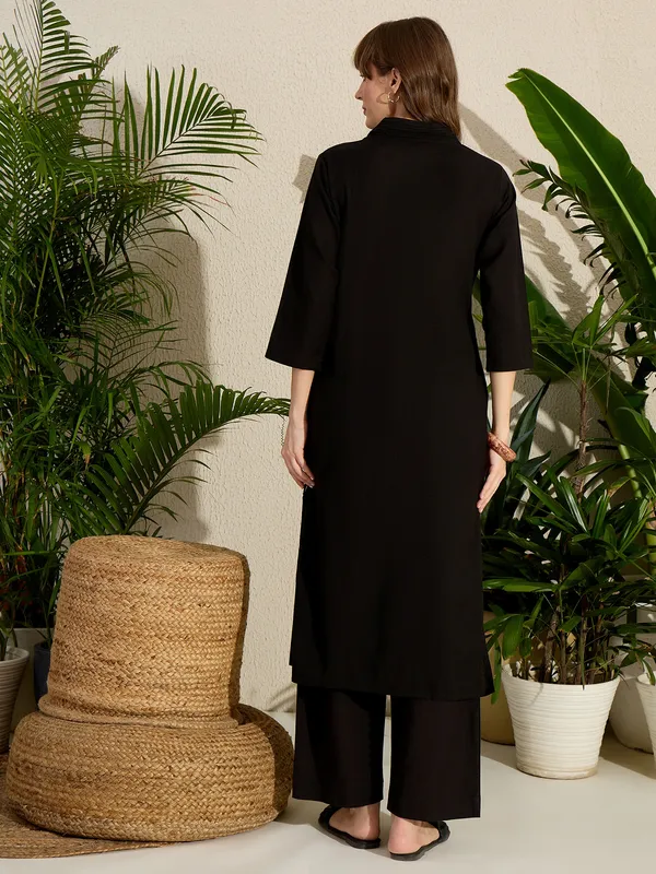 Black_Printed_Pure_Cotton_Kurta_Trouser_Set