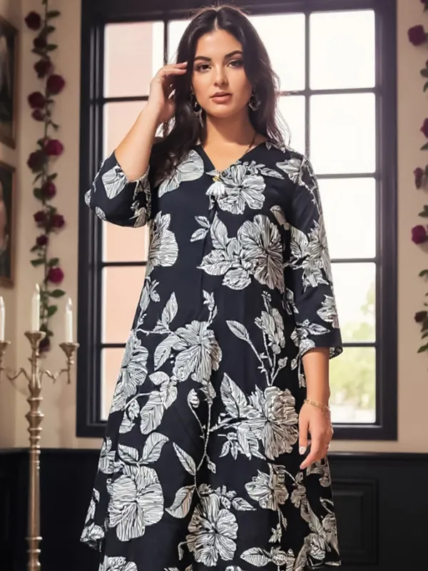 Black_Printed_Pure_Cotton_Kurta_Trouser_Set