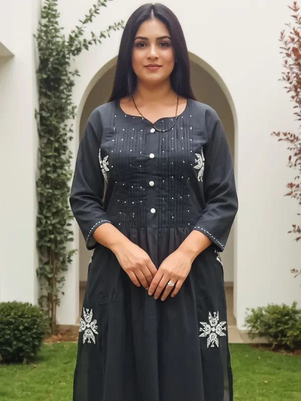 Black_Printed_Pure_Cotton_Kurta_Trouser_Set