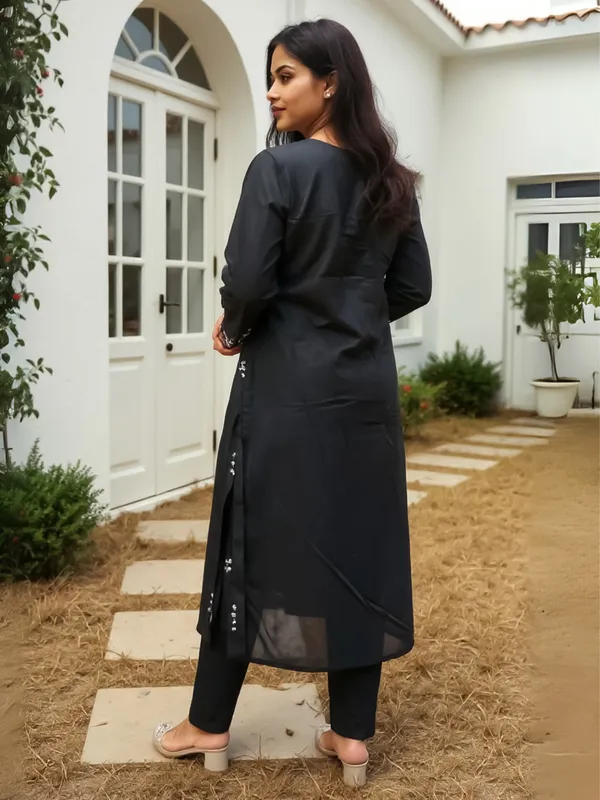 Black_Printed_Pure_Cotton_Kurta_Trouser_Set