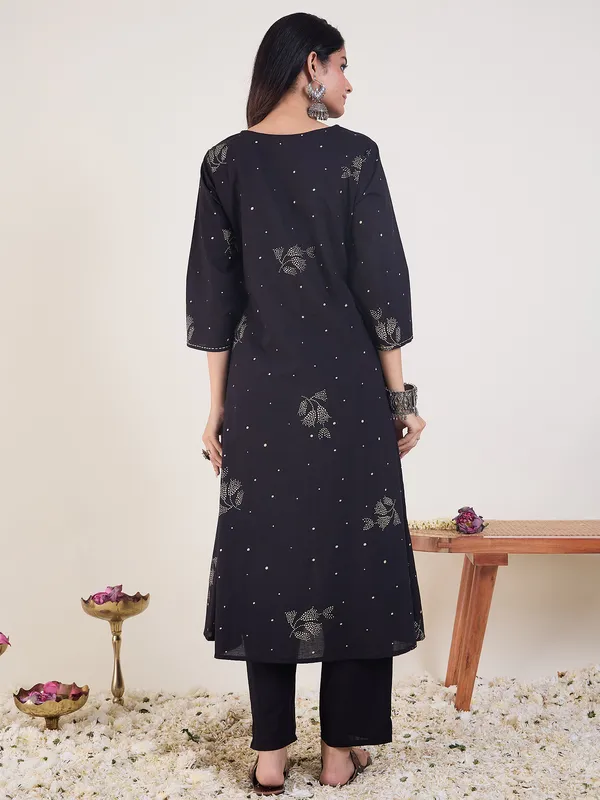 Black_Printed_Pure_Cotton_Kurta_Trouser_Set