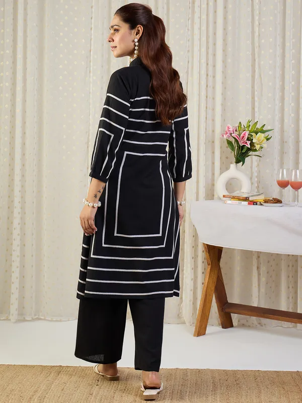 Black_Printed_Pure_Cotton_Kurta_Trouser_Set