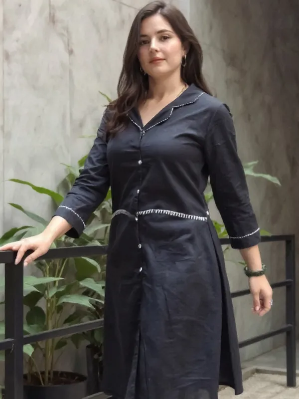 Black_Printed_Pure_Cotton_Kurta_Trouser_Set