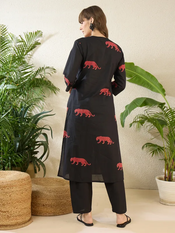 Black_Embroidered_Pure_Cotton_Kurta_Trouser_Set