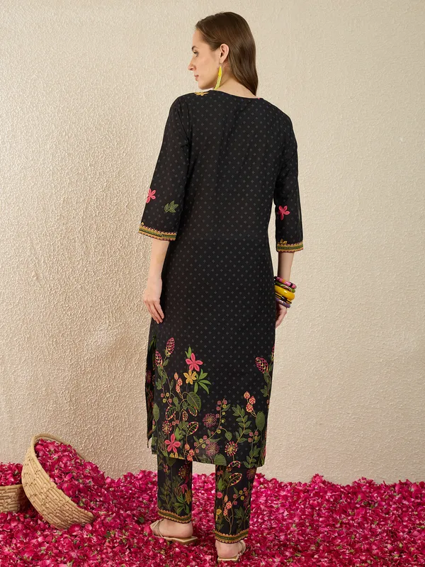 Black_Printed_Pure_Cotton_Kurta_Trouser_Set