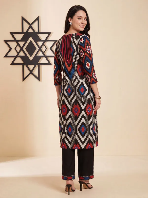 Black_Printed_Pure_Cotton_Kurta_Trouser_Set