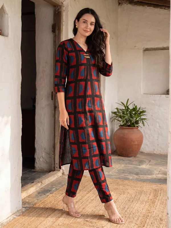 Black_Printed_Pure_Cotton_Kurta_Trouser_Set