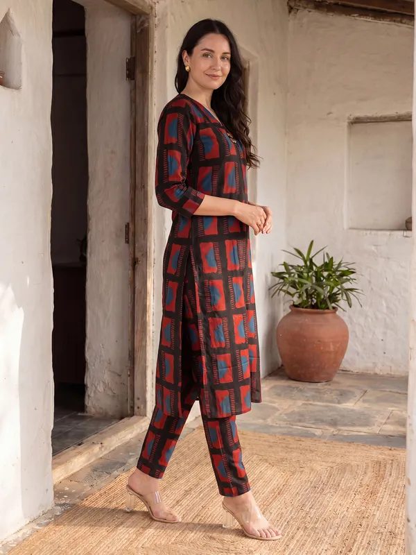 Black_Printed_Pure_Cotton_Kurta_Trouser_Set