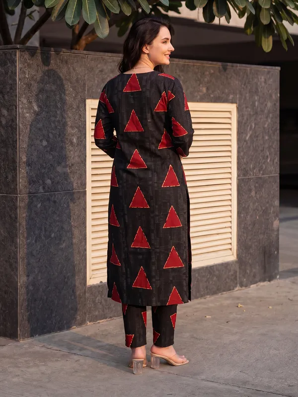 Black_Printed_Pure_Cotton_Kurta_Trouser_Set