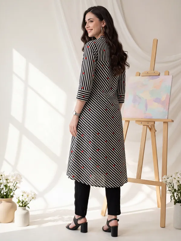 Black_Printed_Pure_Cotton_Kurta_Trouser_Set