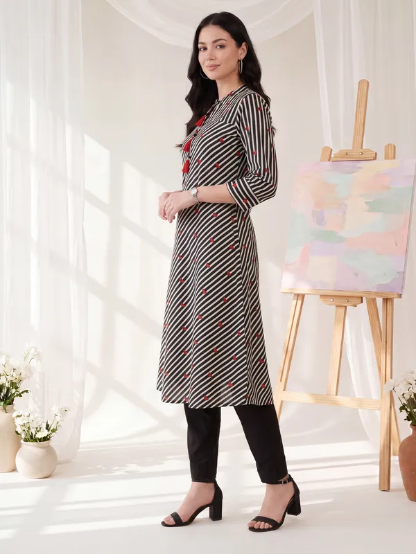 Black_Printed_Pure_Cotton_Kurta_Trouser_Set