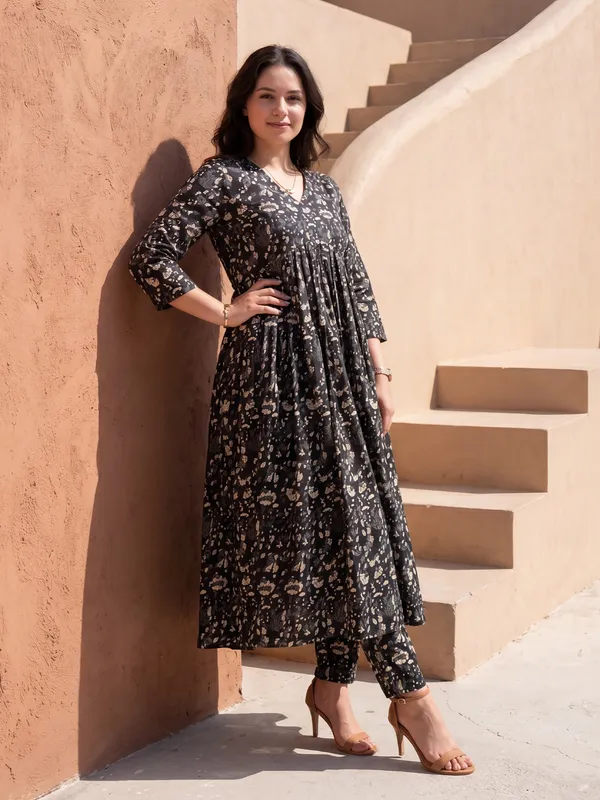 Black_Printed_Pure_Cotton_Kurta_Trouser_Set