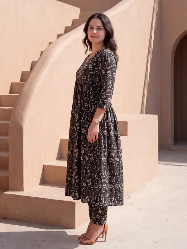 Black_Printed_Pure_Cotton_Kurta_Trouser_Set