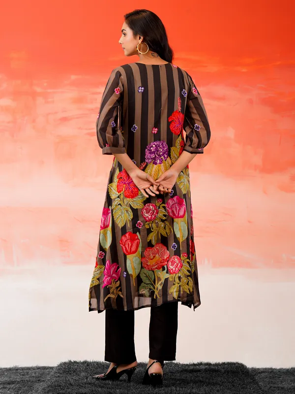 Black_Printed_Pure_Cotton_Kurta_Trouser_Set