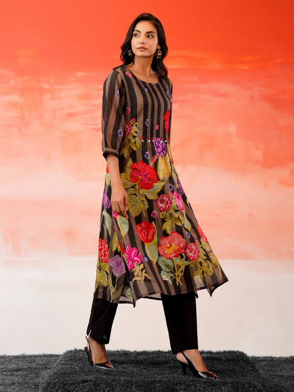 Black_Printed_Pure_Cotton_Kurta_Trouser_Set