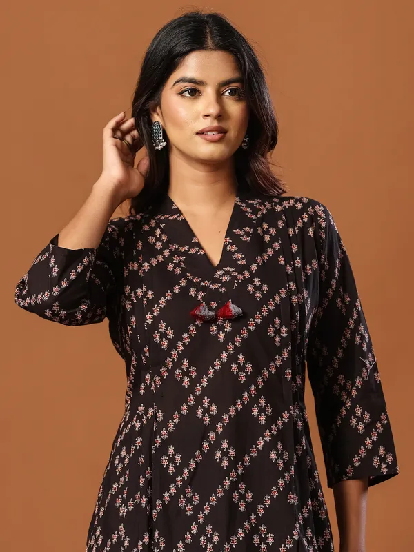 Black_Printed_Pure_Cotton_Kurta_Trouser_Set