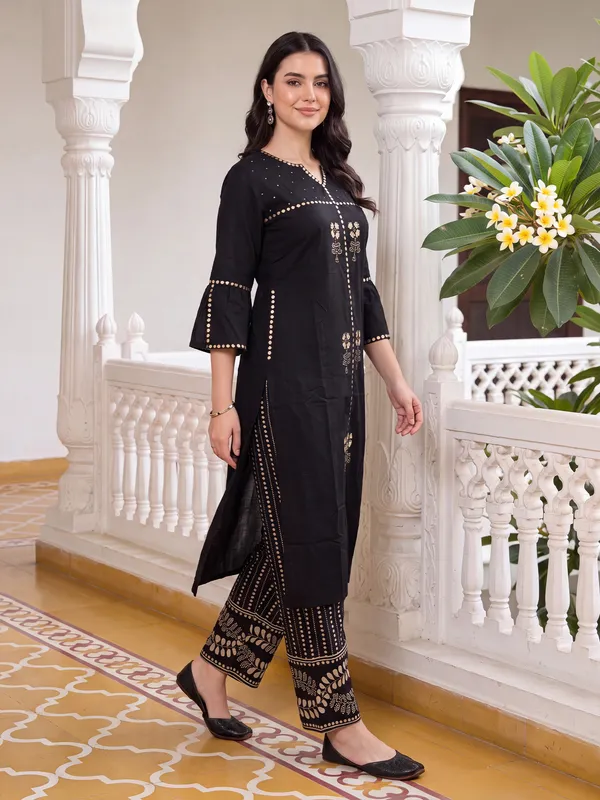 Black_Embroidered_Pure_Cotton_Kurta_Trouser_Set