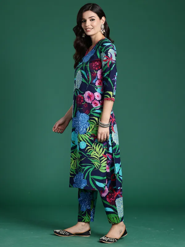 Black_Printed_Pure_Cotton_Kurta_Trouser_Set