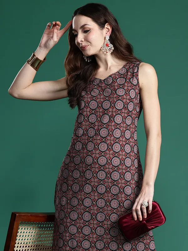 Black_Printed_Pure_Cotton_Kurta_Trouser_Set