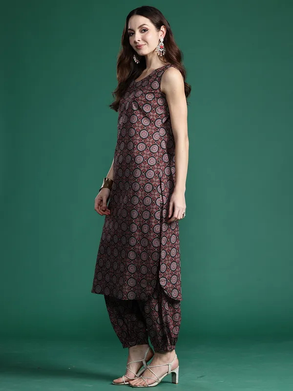 Black_Printed_Pure_Cotton_Kurta_Trouser_Set