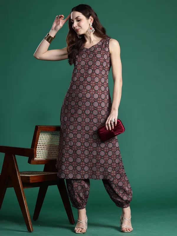 Black_Printed_Pure_Cotton_Kurta_Trouser_Set
