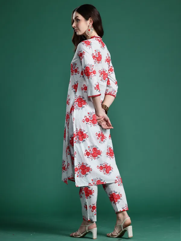 Grey_Printed_Pure_Cotton_Kurta_Trouser_Set