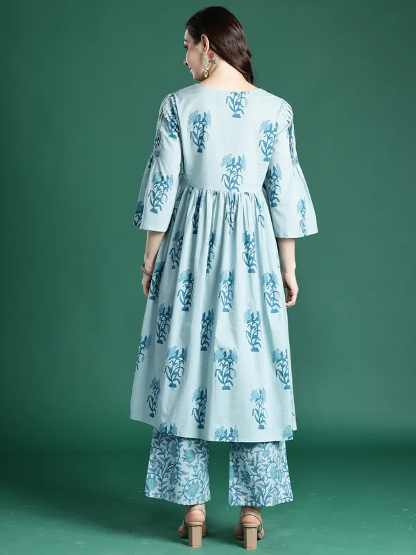 Blue_Printed_Pure_Cotton_Kurta_Trouser_Dupatta_Set
