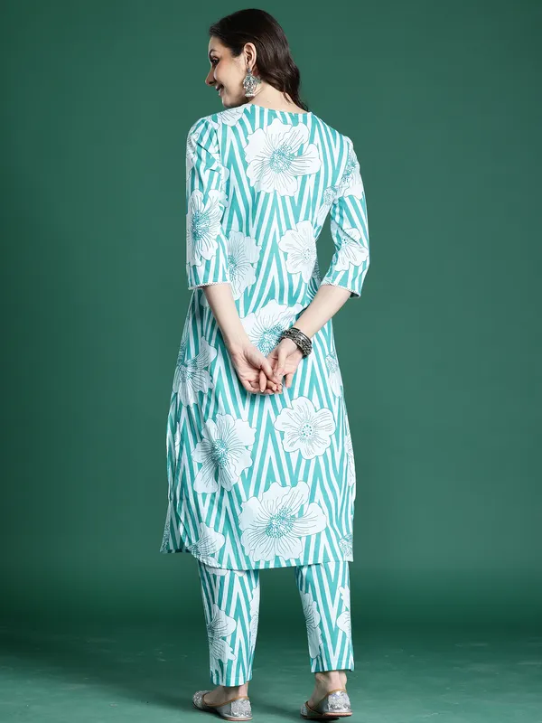 Blue_Printed_Pure_Cotton_Kurta_Trouser_Set