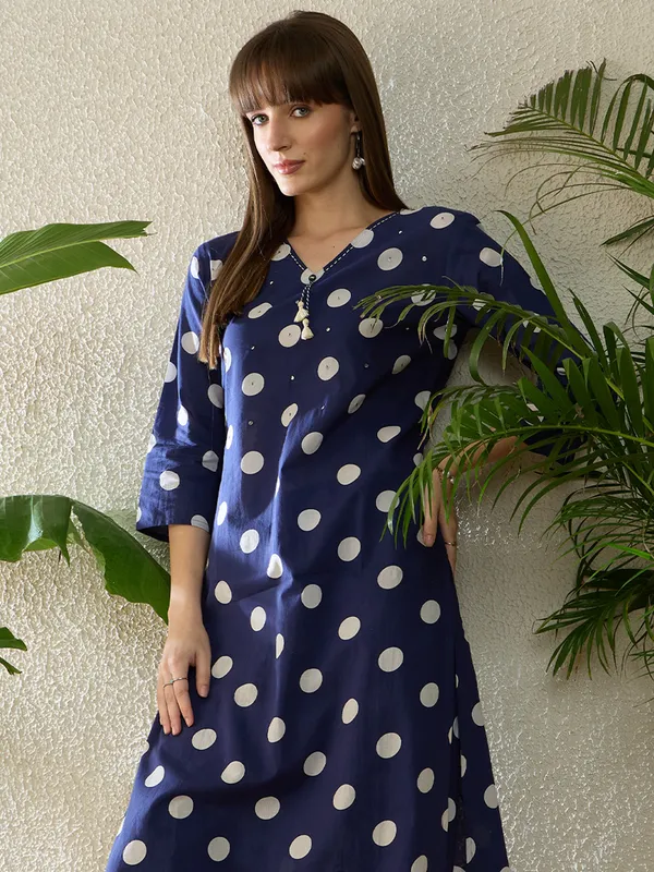 Blue_Printed_Pure_Cotton_Kurta_Trouser_Set