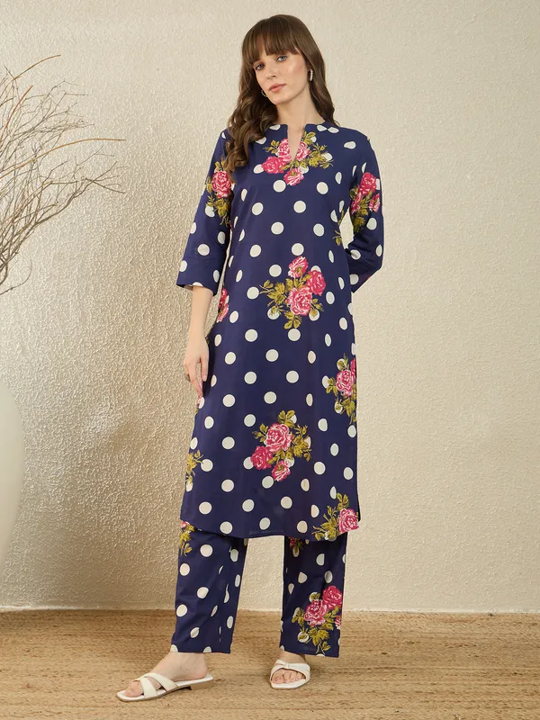 Blue_Printed_Pure_Cotton_Kurta_Trouser_Set