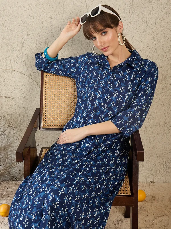 Blue_Printed_Pure_Cotton_Kurta_Trouser_Set