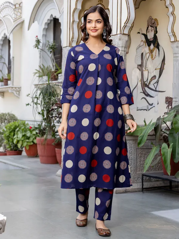 Blue_Printed_Pure_Cotton_Kurta_Trouser_Set