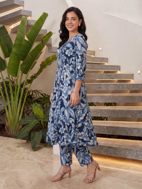 Blue_Printed_Pure_Cotton_Kurta_Trouser_Set