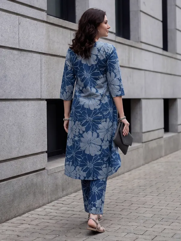 Blue_Printed_Pure_Cotton_Kurta_Trouser_Set