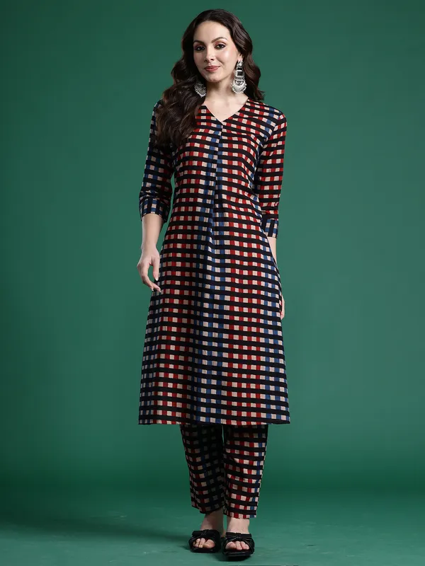 Multicolor_Printed_Pure_Cotton_Kurta_Trouser_Set