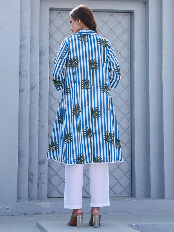 Multicolor_Printed_Pure_Cotton_Kurta_Trouser_Set