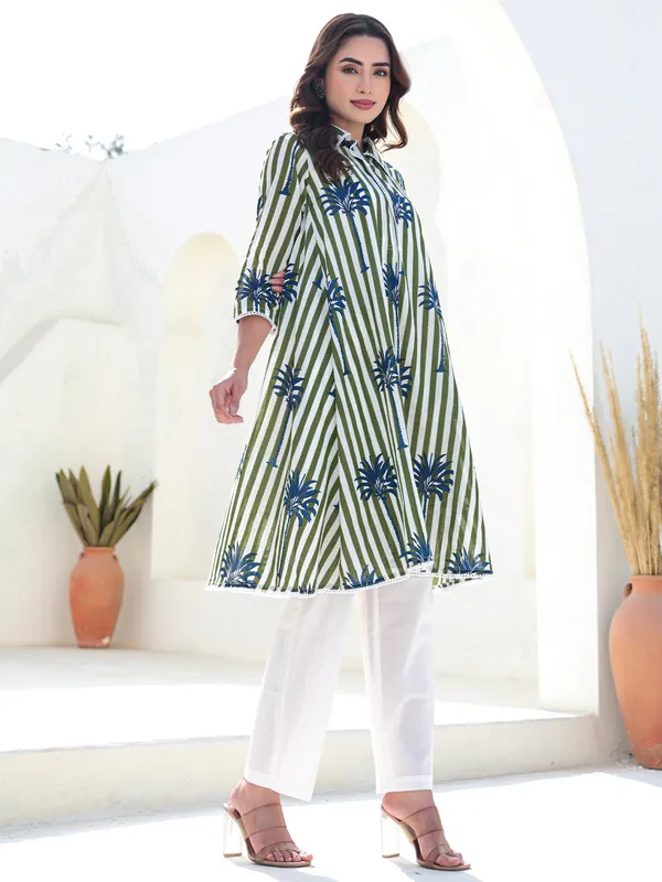 Multicolor_Printed_Pure_Cotton_Kurta_Trouser_Set