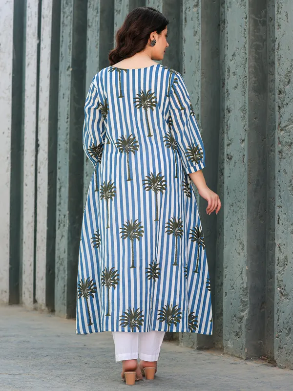 Multicolor_Printed_Pure_Cotton_Kurta_Trouser_Set
